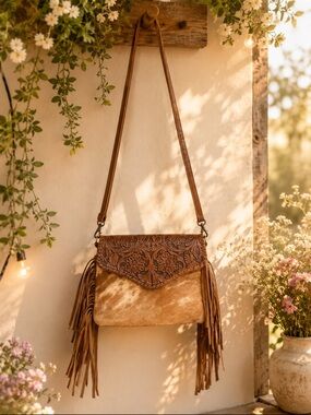 Leather/Cowhide western crossbody